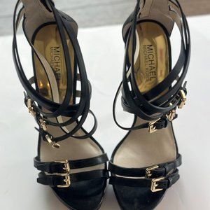 Michael Kors Womens Heels Black Gold